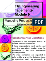 EM 101 (Engineering Management) - : Managing Production/Service Operations