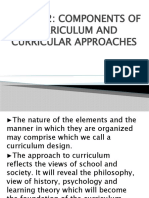 Lesson 2: Components of Curriculum and Curricular Approaches