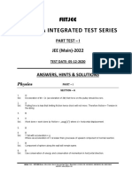 Aiits PT-1 Jee Main Solution