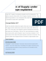 Definition of Supply Under GST