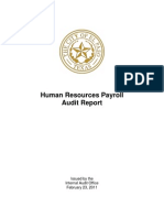 Human Resources Payroll Audit Report (February 23, 2011)