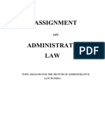 Assignment Administrative LAW: Topic:-Reasons For The Growth of Administrative Law in India