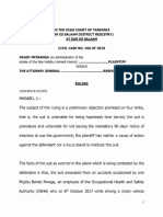 IN High OF (Dar Salaam District Registry) Dar Es Salaam Civil Case NO. 166 OF 2019