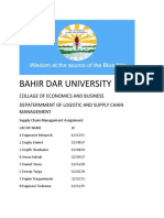 Bahir Dar University: Collage of Economics and Business Depatermment of Logistic and Supply Chain Management