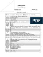 Sample Questions: Subject Name: Semester: VIII