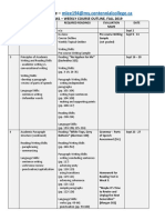 F19 - Mon - COMM 161 WEEKLY COURSE OUTLINE Revised - Fall 2019