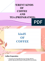 Different Kinds OF Coffee AND Tea (Preparation)