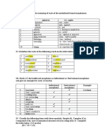 Morphology Key For Exercises