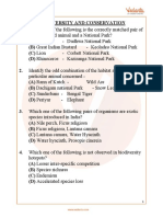 NEET Biodiversity and Conservation Important Questions