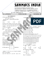 M. C. A. Entrance Total Questions: 100 Part-I Mathematics 1.if Two Roots of The Equation 7