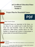 Technology and Livelihood Education Home Economics Project Plan For Household Linens