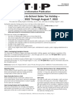 Back To School Sales Tax Holiday 2022
