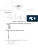 Time: 2 Hours Total Marks: 80: CBSE Board Class VII Mathematics Term II Sample Paper 1