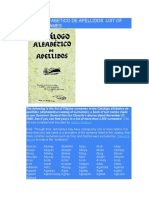 Catalogo Alfabetico de Apellidos