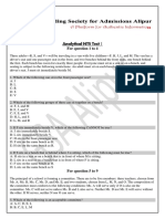 Analytical NTS Test 1: For Question 1 To 4