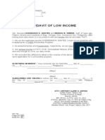 Affidavit of Low Income