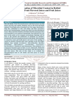 Invitro Evaluation of Microbial Content in Bottled Soft Drinks, Fruit Flavored Juices and Fruit Juices