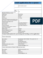 Residence Permit Application For A Spouse: Personal Data