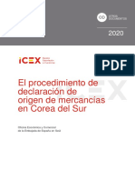 El Procedimiento de Declaración de Origen de Mercancías en Corea Del Sur