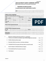 Bescom Transfer Form