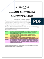 Kumon Australia New Zealand Sample Test