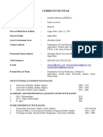 Curriculum Vitae: Ismaila - Aderolu@kwasu - Edu.ng