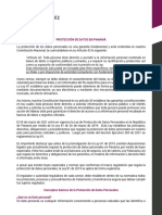 MEMO PROTECCION DE DATOS EN PANAMA 1 de Julio de 2021