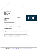 Computer Studies Paper Form 1 Term 3 2017