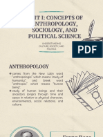 UNIT I - UCSP - Concepts of Anthropology, Sociology, and Political Science
