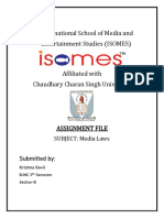 Assignment Media Laws PDF Krishna Govil