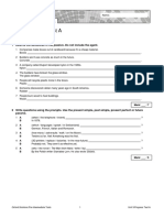 Oxford Solutions Pre-Int Progress Test Unit 9 A