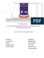 Scope of Postponing The Vesting of Property.