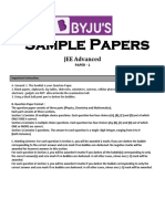 JEE Advanced Sample Paper Part I 2