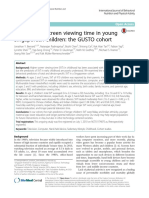 Predictors of Screen Viewing Time in Young Singaporean Children: The GUSTO Cohort