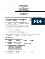 1st Periodical Test Grade 4 Math Subject