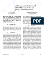 Anaesthetic Management of A Case With Severe Mitral Stenosis Posted For Emergency Caesarean Section