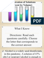 Concentration of Solutions Percent by Volume