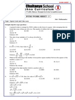 8 - Class INTSO Work Sheet - 3 - Square Roorts and Cube Roots