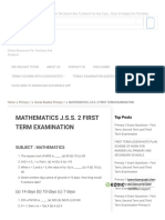 Mathematics J.S.S. 2 First Term Examination