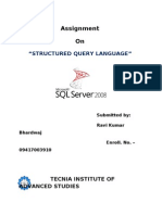 Assignment On: "Structured Query Language"