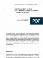 A Critical View of The Build-Operate-Transfer Privatisation Process in Asia