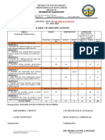Table-Of-specifications (Tos Diagnostic) 2022-2023
