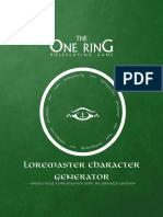 Tor Loremaster Character Generator