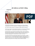 Obama's Full Address On Debt Ceiling Impasse