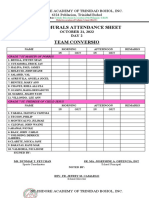 Intramurals Attendance Sheets