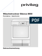 Gebrauchsanweisung Wäschetrockner Silence 8650