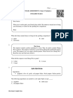 END YEAR ASSESSMENT (1 Hour 15 Minutes) English Year 6 Part 1 (5 Marks) 1