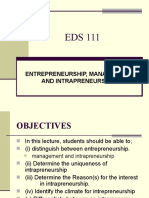 EDS 111 Week 5 Intrapreneurship