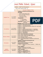 Maheshwari Public School, Ajmer: Syllabus:: Half Yearly Examination Class: XI-C Session: 2022 - 23