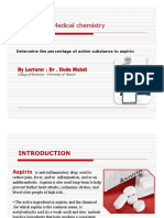 Determine The Percentage of Active Substance in Aspirin